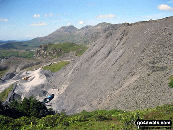 Walk gw170 Moel Penamnen and Manod Mawr from Blaenau Ffestiniog - Moelwyn Bach, Craigysgafn and Moelwyn Mawr from Maen-offeren Quarry, Blaenau Ffestiniog