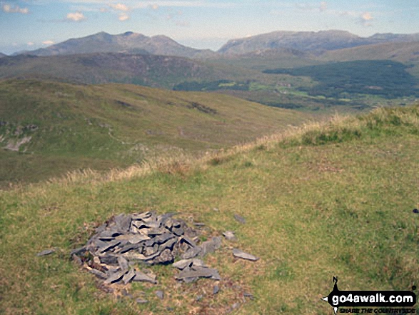 Moel Penamnen summit with Mount Snowdon (Yr Wyddfa) (left) and The Glyderau (Glyder Fach & Glyder Fawr) on the horizon