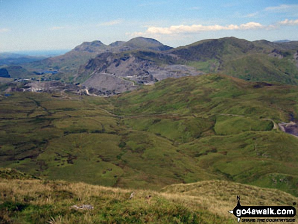 The Moelwyns - Moelwyn Bach, Craigysgafn & Moelwyn Mawr, Allt-fawr, Moel Druman & Ysgafell Wen from Moel Penamnen