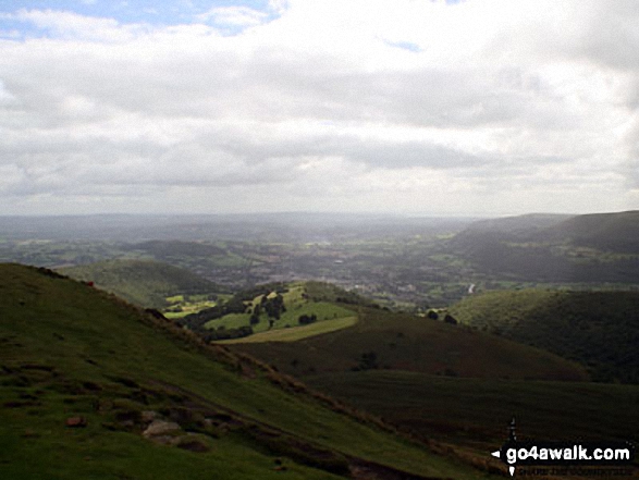 Walk mo100 Sugar Loaf and Mynydd Pen-y-fal from Mynydd Llanwenarth - Looking towards The Severn Estuary from Sugar Loaf (Y Fal)