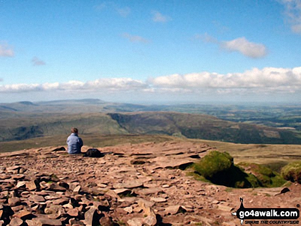 Dawn taking in the view from Corn Du 