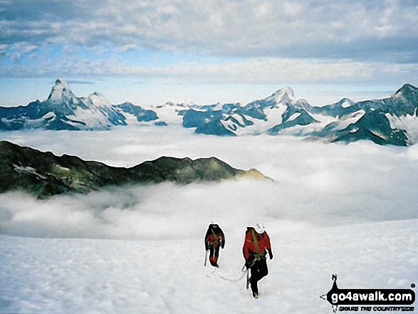 Me and Rob approaching The Aphubel Joch on Aphubel in Swiss Alps  Switzerland