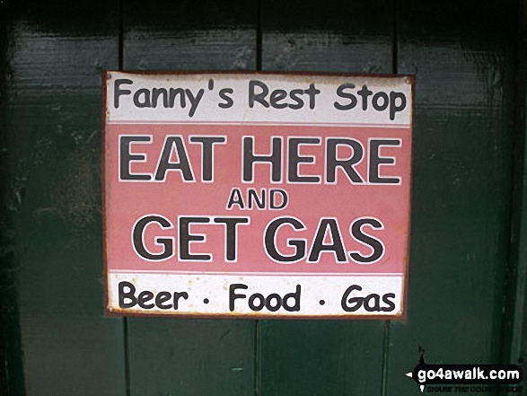 Walk du131 Cronkley Scar and High Force from Bowlees - Sign on a door of a farm house at Holwick Scars, Holwick