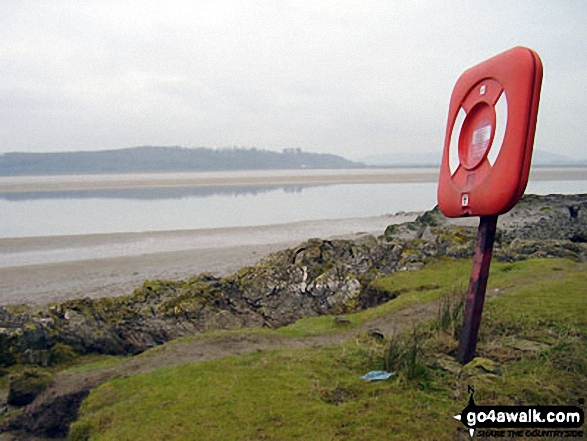 Hampsfell above Grange-over-Sands across Morecambe Bay from Arnside 