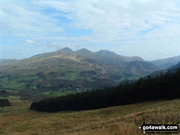 Walk gw192 Moel Hebog from Beddgelert - Snowdon and Beddgelert from Moel Hebog