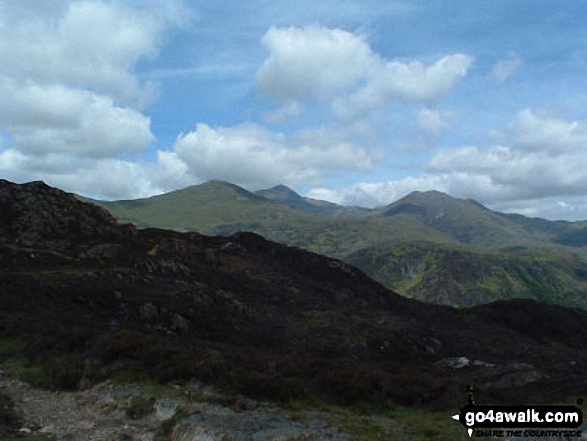 Walk gw144 Grib Ddu and Beddgelert from Nantmoor - Snowdon from Grib Ddu Summit