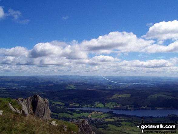 Walk c179 The Seathwaite Round from Seathwaite, Duddon Valley - Coniston Water from The Old Man of Coniston summit