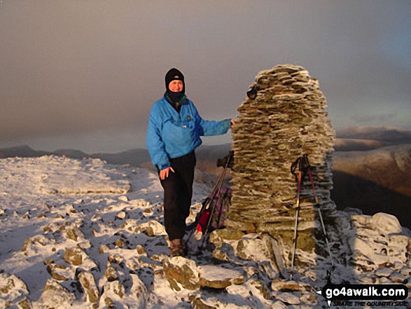 Me on a freezing day! on Dale Head in The Lake District Cumbria England