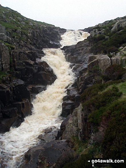 Walk du144 High Cup Nick and Meldon Hill from Cow Green Reservoir - Cauldron Snout Waterfall