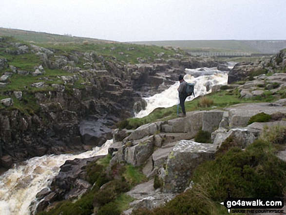 Walk du144 High Cup Nick and Meldon Hill from Cow Green Reservoir - Cauldron Snout Waterfall