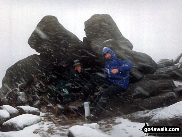 Me, Bradders and my nephew David during a snow blizzard on Bleaklow Head (Bleaklow Hill) 