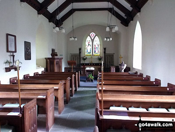 Walk c411 Starling Dodd via Scale Beck from Buttermere - The interior of Buttermere Church, Buttermere