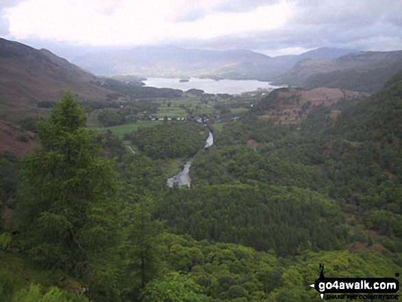 Walk c135 Castle Crag and Rosthwaite from Seatoller (Borrowdale) - Derwent Water and Borrowdale from Castle Crag