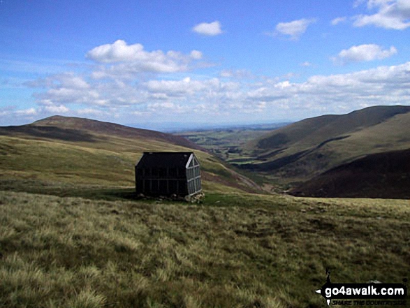 Walk c200 Carrock Fell, High Pike (Caldbeck) and Great Calva from Mosedale - Lingy Hut (Bothy) with Mosedale beyond