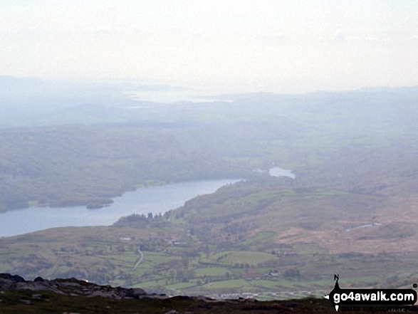 Walk c306 The Old Man of Coniston and Wetherlam from Coniston - Coniston Water from The Old Man of Coniston summit