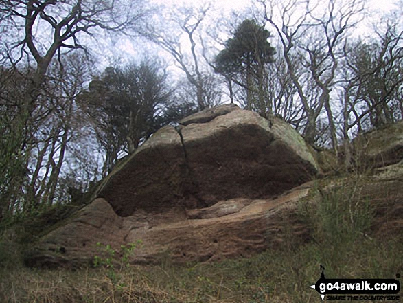 Walk gl130 The Suck Stone from Symonds Yat - Near Hearkening Rock, Highmeadow Woods