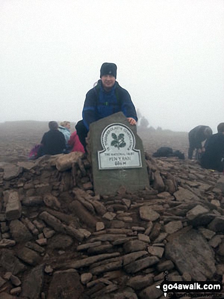 Walk po127 Fan y Big, Cribyn, Pen y Fan and Corn Du from Neuadd Reservoir - Me at the top of Pen Y Fan