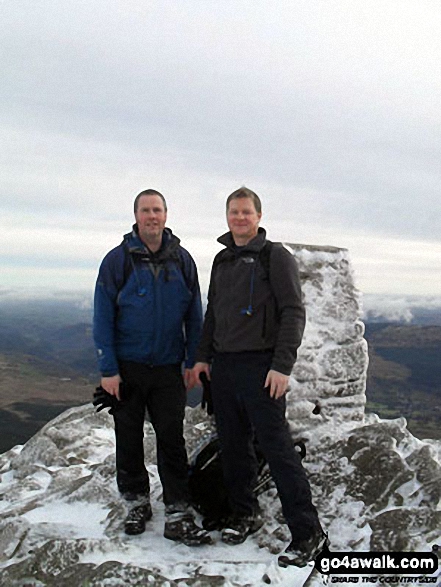 On the summit of Carnedd Moel Siabod in the January snow 