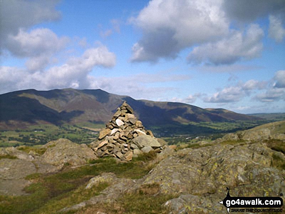 Walk c433 The St John's in the Vale Skyline from Legburthwaite - High Rigg summit cairn - with Blencathra or Saddleback (Hallsfell Top) beyond