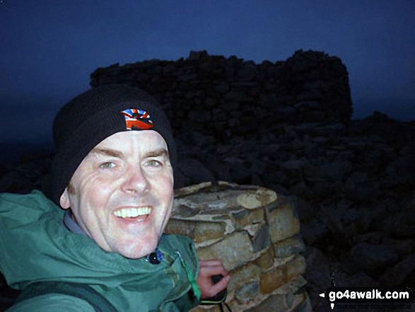 Walk c111 Scafell Pike from Wasdale Head, Wast Water - Me, on top of Scafell Pike at 21:55hrs on June 20th, 2012