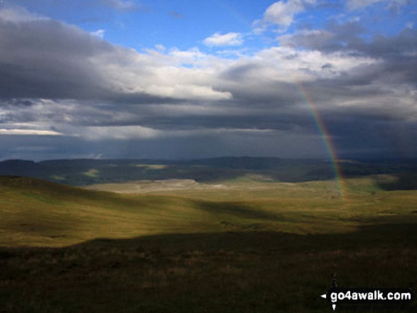 Walk ny191 Ingleborough and Raven Scar from Ingleton - Rainboow seen from the summit of Ingleborough