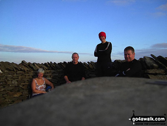 Walk c314 Whernside from Dent - On Whernside Summit - taking a breather two thirds of the way round the Yorkshire Three Peaks Challenge Walk