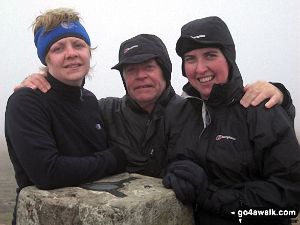 Hayley Me and Jo on top of Whernside Summit - giving the Yorkshire Three Peaks Challenge Walk another bash 