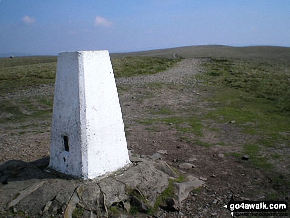 Walk c336 Calders, The Calf and Yarlside via Cautley Spout from The Cross Keys - On the summit of The Calf