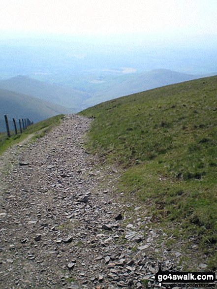 Walk c365 Calders and The Calf via Cautley Spout from The Cross Keys - The track back from the summit of Calders