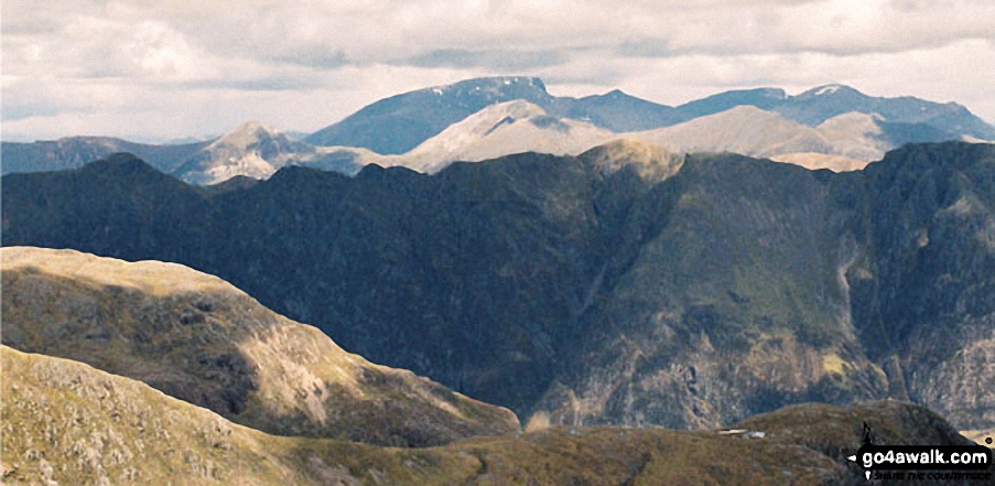 Walk h102 Bidean nam Bian and Stob Coire Sgreamhach - *Ben Nevis and The Aonach Eagach Ridge from Beinn Fhada