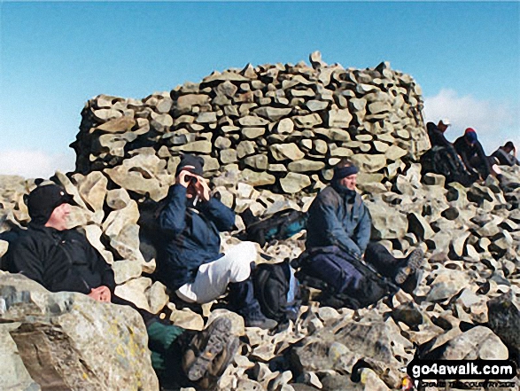 Walk c172 Scafell Pike via The Corridor Route from Wasdale Head, Wast Water - The Summit of Scafell Pike