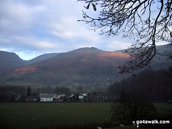 Walk c195 Castle How and Blea Rigg from Grasmere - Seat Sandal with Fairfield beyond from Grasmere