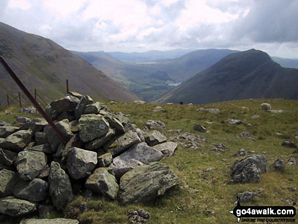 Yewbarrow beyond from Looking Stead (Pillar) summit cairn 