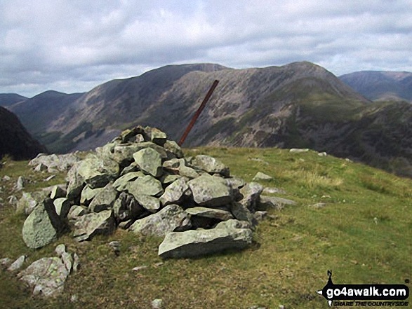 Walk c387 Pillar from Black Sail Hut - Looking Stead (Pillar) summit cairn