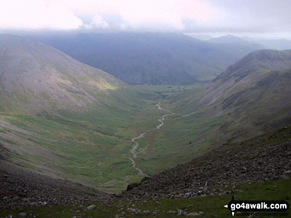 Walk c343 Pillar and Red Pike from Wasdale Head, Wast Water - Mosedale (Wasdale) from Wind Gap