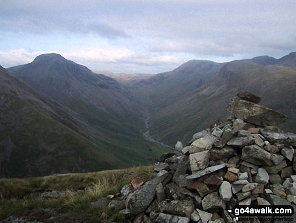 Walk c101 Pillar and Little Scoat Fell from Wasdale Head, Wast Water - Great Gable and Lingmell from Yewbarrow (North Top) summit