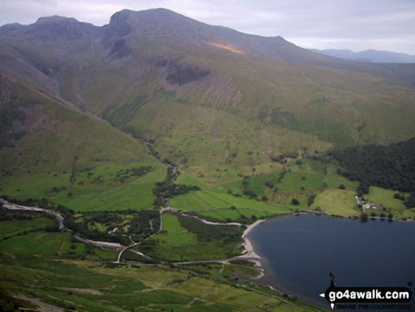 Walk c386 Yewbarrow from Wasdale Head, Wast Water - Scafell Pike, Mickledore and Sca Fell above Wasdale Head from Yewbarrow