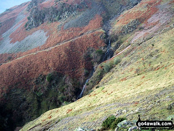 Walk c428 The Langdale Pikes, High Raise and The Easedale Fells  from Grasmere - Megs Gill from Silver How