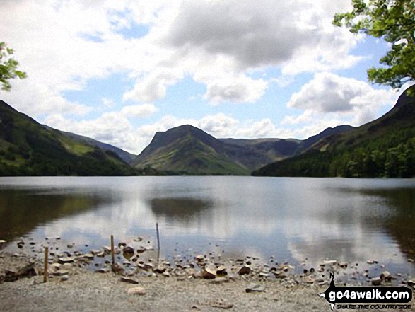 Walk c207 The High Stile Ridge from Buttermere - Buttermere, with Fleetwith Pike straight ahead and Hay Stacks (Haystacks) to the right