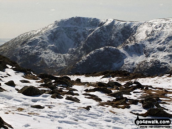 Coniston Old Man from Black Sails in the snow 