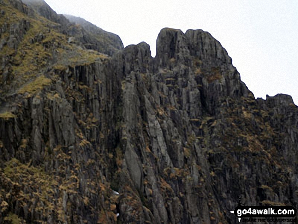 Walk c101 Pillar and Little Scoat Fell from Wasdale Head, Wast Water - Pillar Rock from Robinson's Cairn