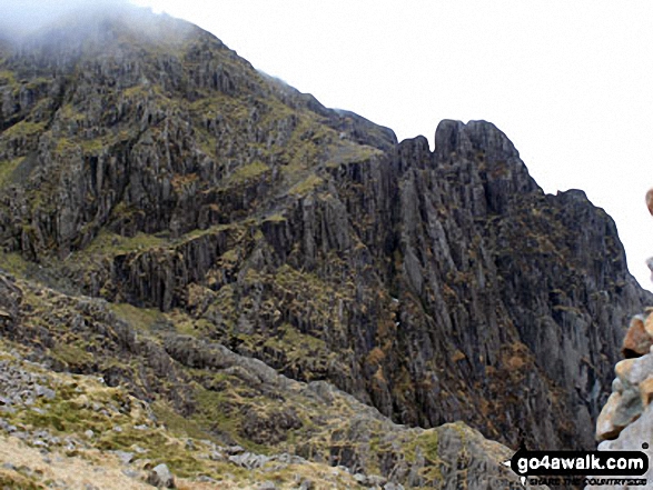 Walk c101 Pillar and Little Scoat Fell from Wasdale Head, Wast Water - Pillar (left) and Pillar Rock from Robinson's Cairn