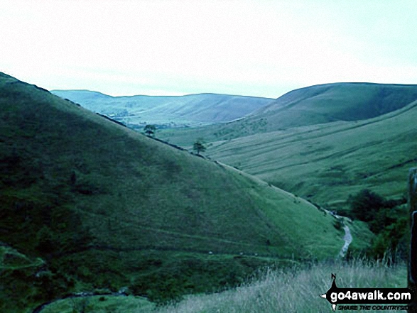 Walk d240 Kinder Downfall and Kinder Scout from Edale - The Edale Valley from Jacob's Ladder (Edale)