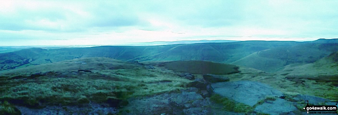 Walk d240 Kinder Downfall and Kinder Scout from Edale - *Panoramic view from Grindslow Knoll (Kinder Scout)