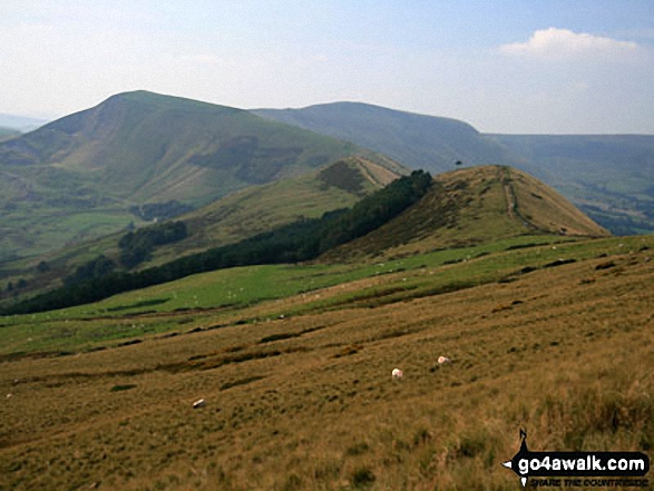 Walk d224 Lose Hill from Edale - Mam Tor from the lower slopes of Lose Hill (Ward's Piece)