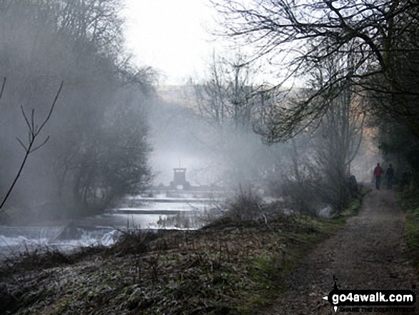 Walk d294 Sheldon and Lathkill Dale from Monyash - Weirs on a very cold day in Lathkill Dale