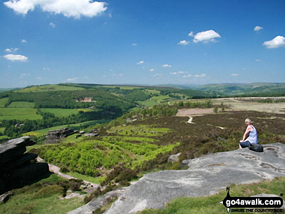 Walk d143 Curbar Edge, Froggatt Edge and Big Moor from Curbar Gap - Looking north along Froggatt Edge