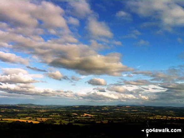 Walk sh101 Brown Clee Hill from Cleobury North - Looking towards Malvern from Brown Clee Hill