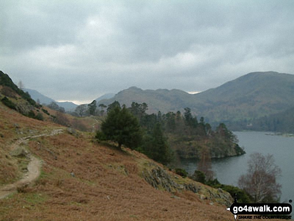 Walk c155 The Knott and Place Fell from Patterdale - Ullswater Shore Path between Howtown and Patterdale