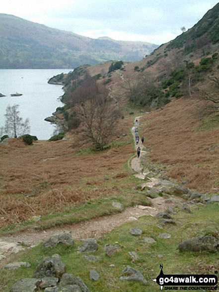 Walk c155 The Knott and Place Fell from Patterdale - Ullswater Shore Path between Howtown and Patterdale